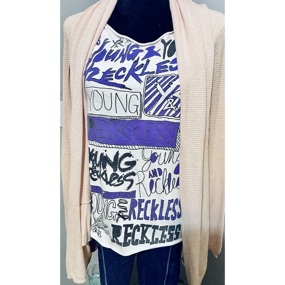 Womens Casual 3 Piece Outfit SzM Skinny Jeans Gap Cardigan Young&Reckless Tshirt - Picture 3 of 11